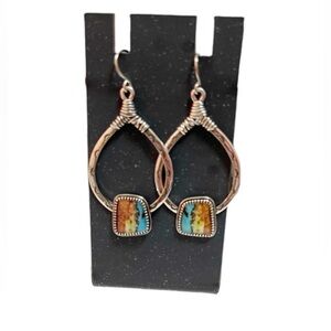Retro Boho Hollow Water Drop Dangle Earrings